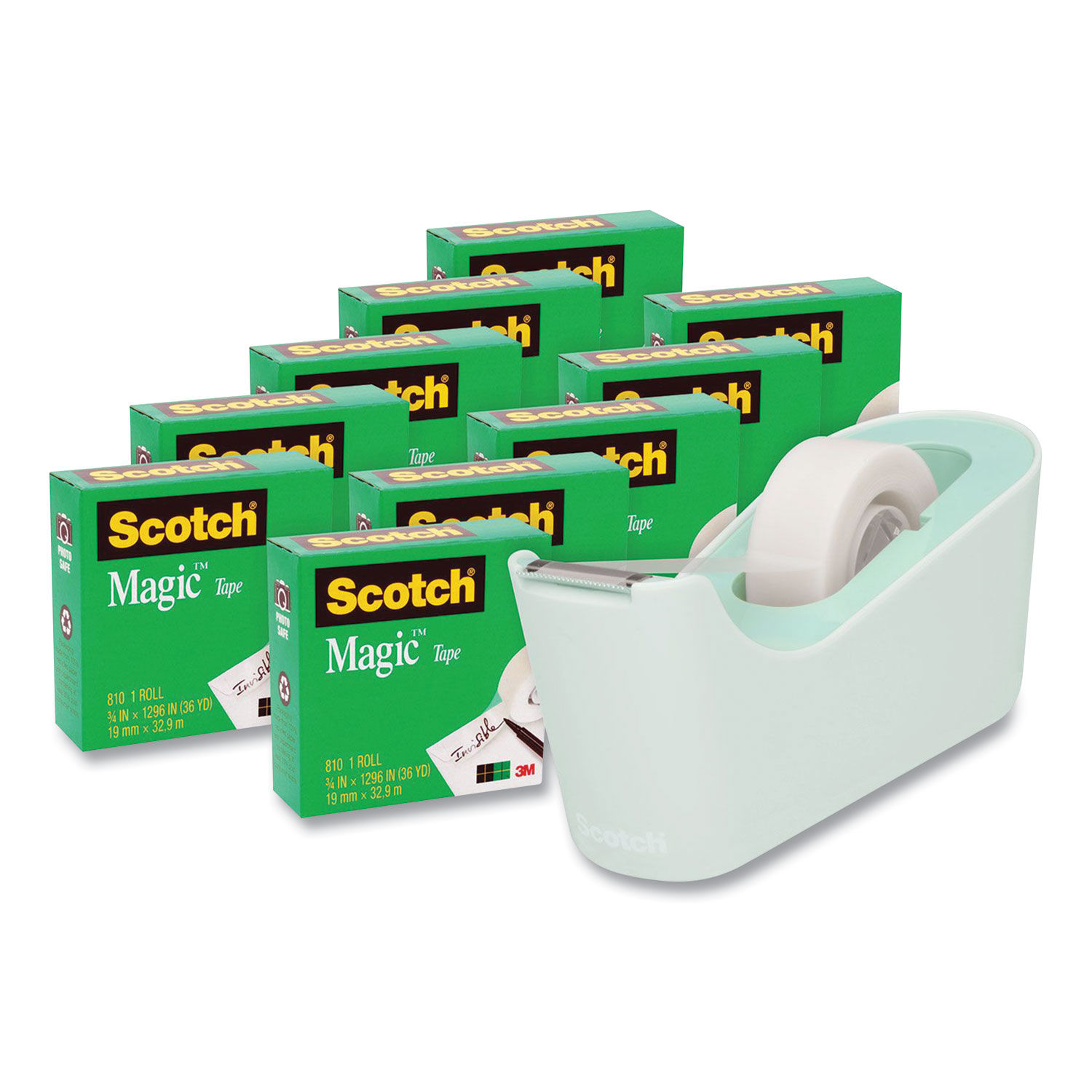 Scotch Magic Tape Desktop Dispenser Value Pack, 1 Core, 0.75 x 83.33 ft, Clear, 6/Pack (MMM810K6C38)