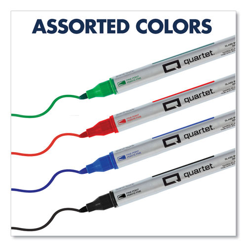 Quartet Premium Glass Board Dry Erase Marker, Bullet Tip, Black