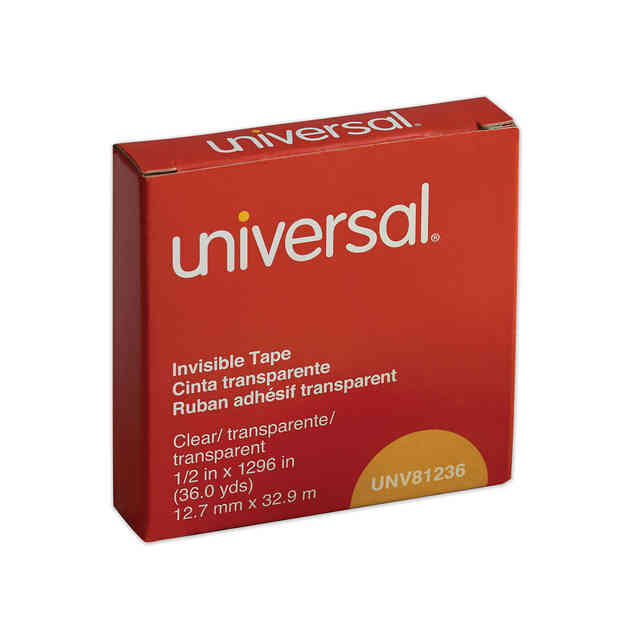  Universal UNV83412 0.75 in. x 83.33 ft. 1 in. Core Invisible  Tape - Clear (12/Pack) : Office Adhesives And Accessories : Office Products