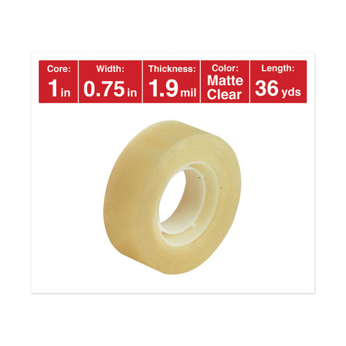 Scotch Tape Refill 1 x 1296 Matte Clear Pack of 1 rolls - Office Depot