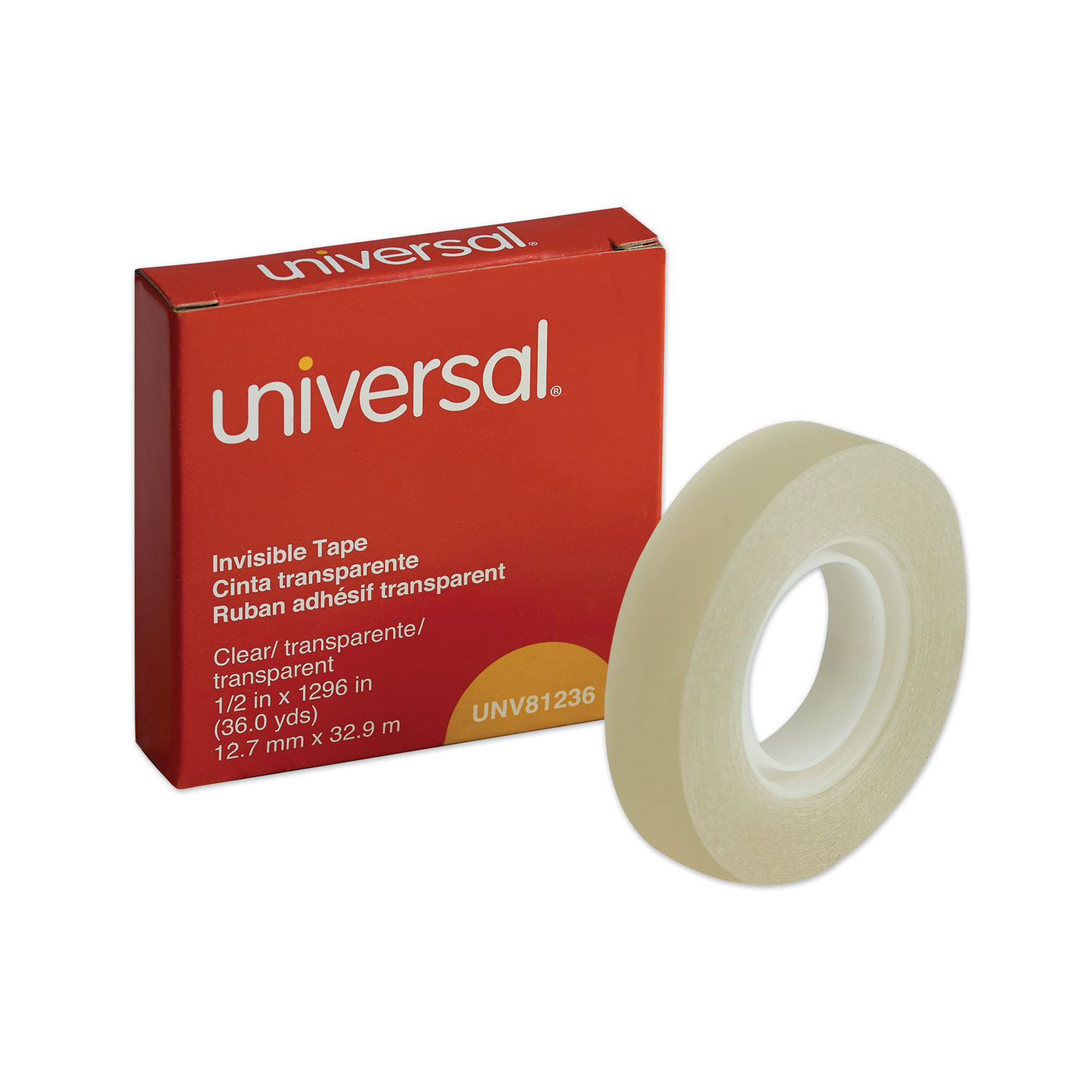 Staples Matte Finish Invisible Tape Refill - 12.7mm x 32.9m - Clear