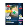 AVE5293 - Permanent Laser Print-to-the-Edge ID Labels w/SureFeed, 1.66" dia, White, 600/PK