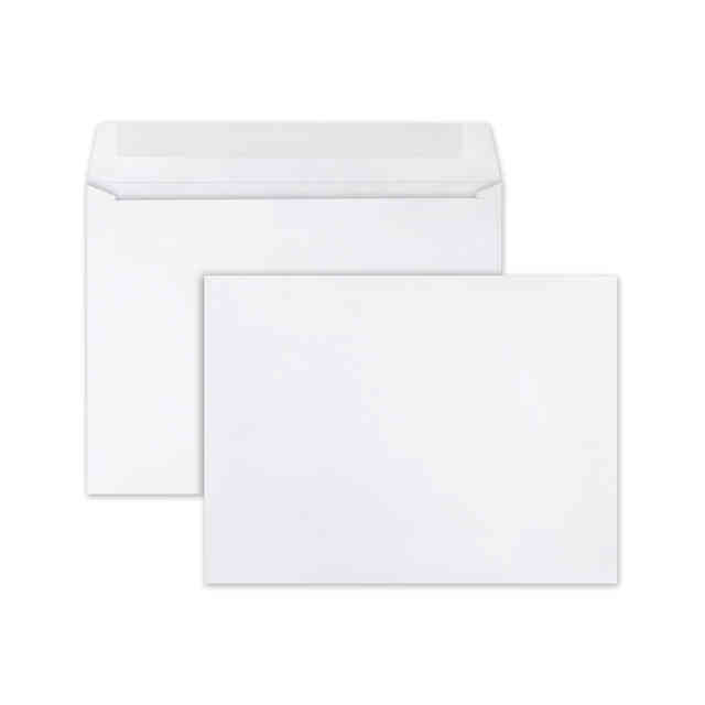 Open-Side Booklet Envelope, #10 1/2, Cheese Blade Flap, Gummed Closure, 9 x 12, White, 250/Box Open-Side Booklet Envelope, #10 1/2, Cheese Blade Flap, Gummed Closure, 9 x 12, White, 250/Box