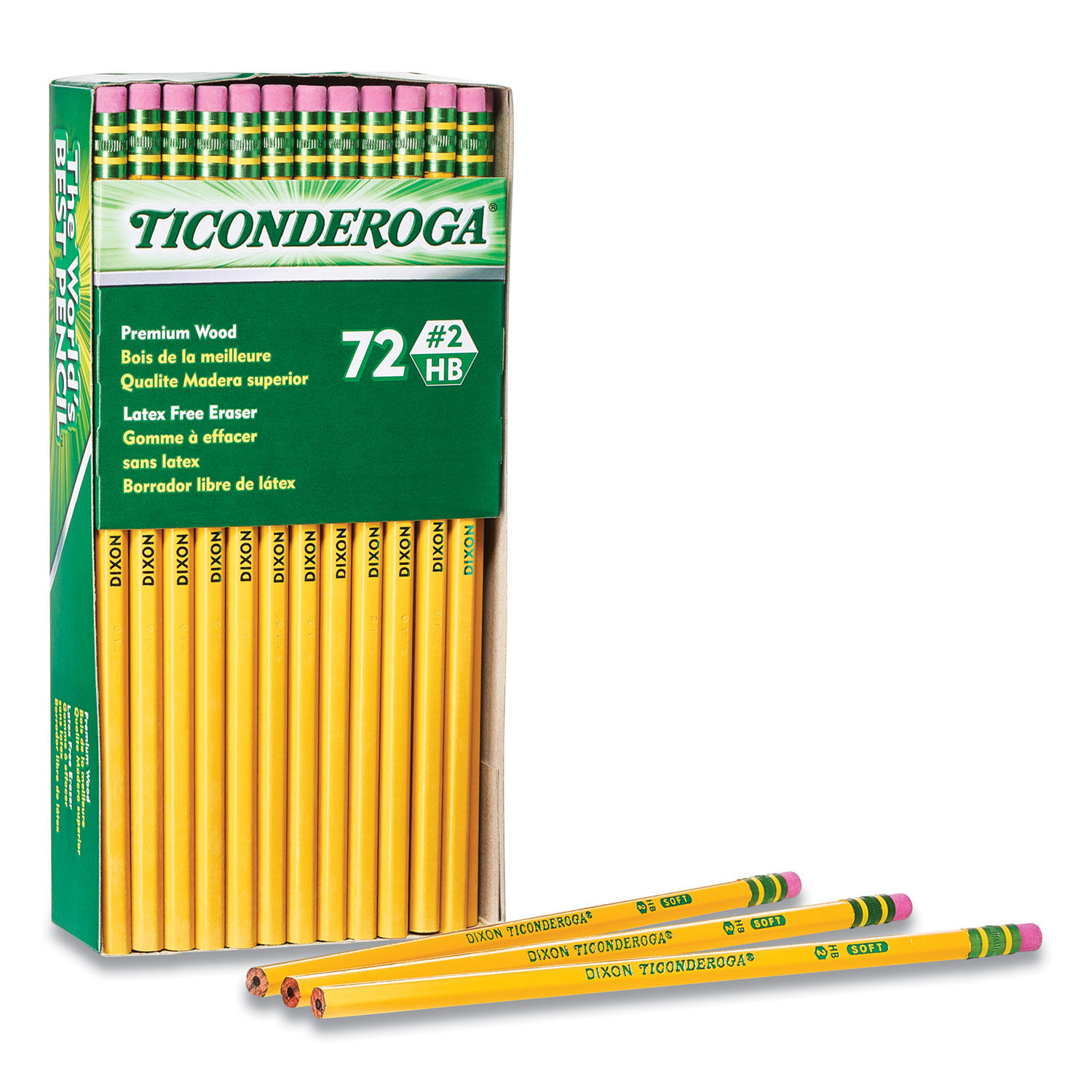 Ticonderoga Pre-Sharpened Pencil, HB (#2), Black Lead, Assorted Barrel  Colors, 10/Pack