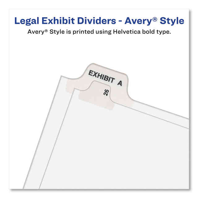 Avery-Style Preprinted Legal Side Tab Divider, 26-Tab, Exhibit R, 11 x 8.5, White, 25/Pack, (1388) Avery-Style Preprinted Legal Side Tab Divider, 26-Tab, Exhibit R, 11 x 8.5, White, 25/Pack, (1388)