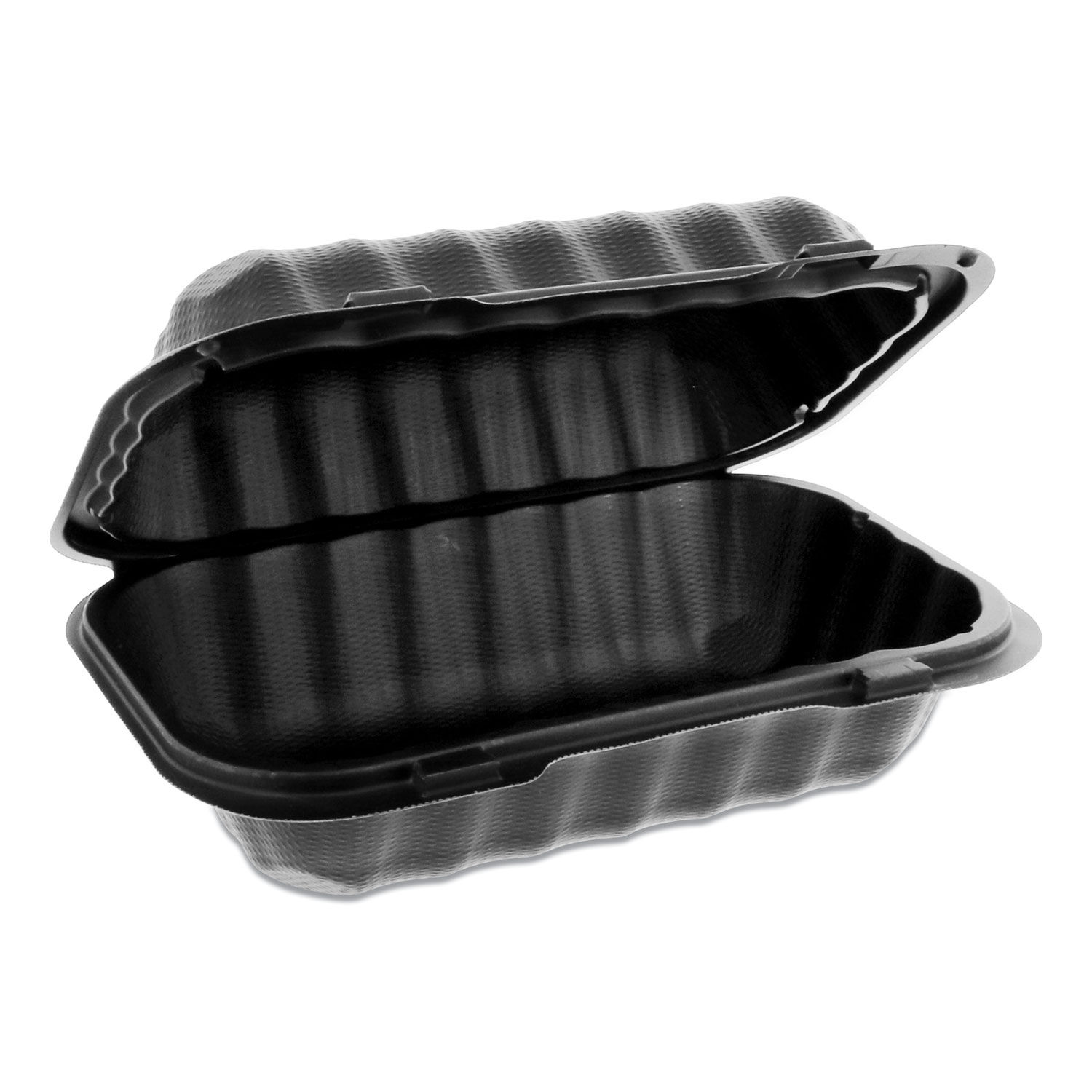 Choice 9 x 6 x 3 Microwaveable 1-Compartment Black / Clear Plastic  Hinged Container - 25/Pack