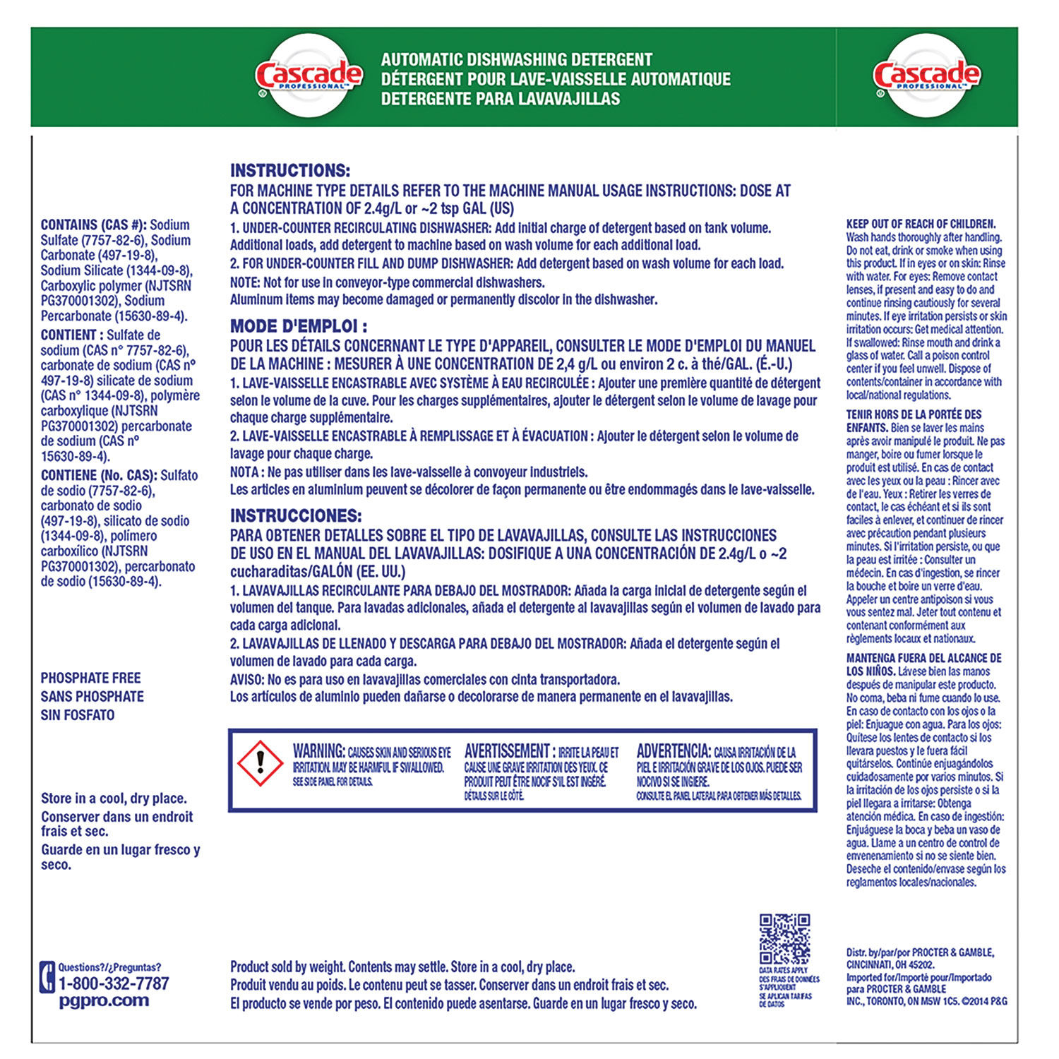 Automatic Dishwasher Detergent Powder by Cascade Professional™ PGC59535