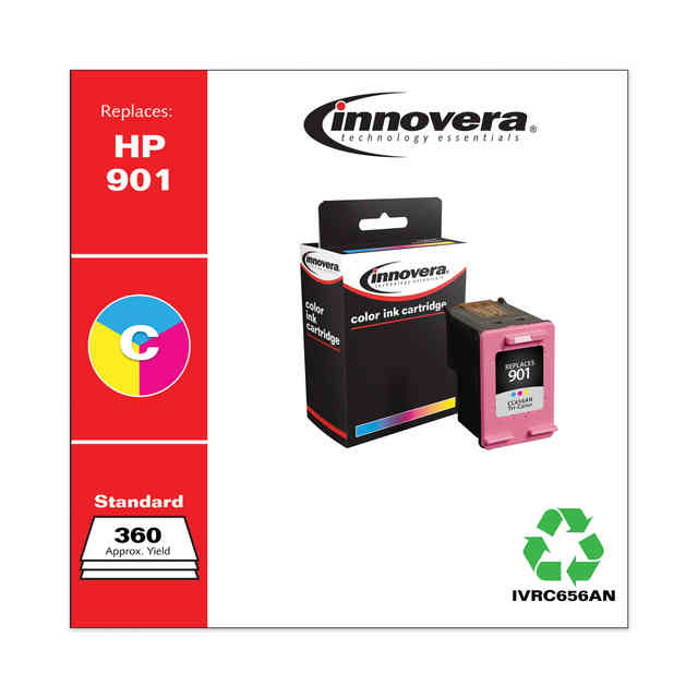 Remanufactured Tri-Color Ink, Replacement for 901 (CC656AN), 360 Page-Yield Remanufactured Tri-Color Ink, Replacement for 901 (CC656AN), 360 Page-Yield