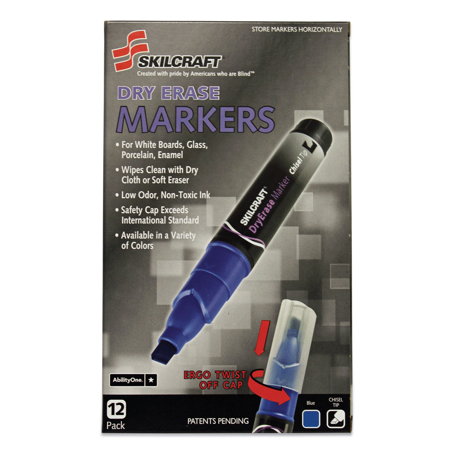 Dry Erase Markers with Eraser Caps- Set of 4 (black ink)