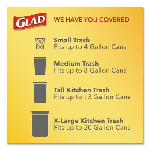 Glad OdorShield Tall Kitchen Drawstring Bag, Plastic - 13 gallon