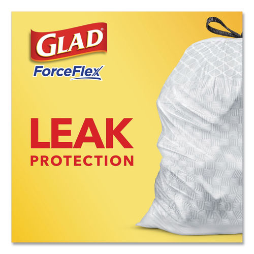 Glad Medium Kitchen Drawstring Trash Bags 8 Gallon White Trash Bag, Fresh Clean Scent, 80 Count