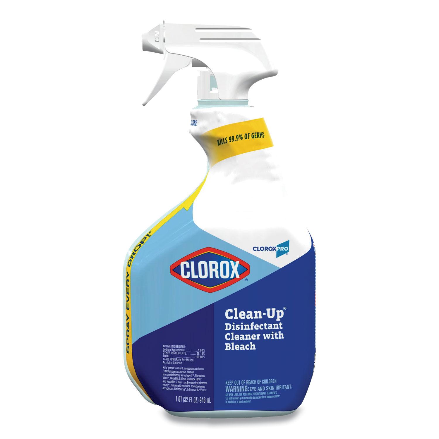 Clorox Clean-Up All Purpose Cleaner Spray Bottle with Bleach, Fresh Scent,  32 Fl Oz