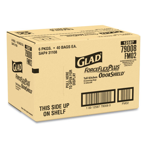 Glad ForceFlex Plus 13 Gal. Tall Kitchen White Trash Bag (40-Count)