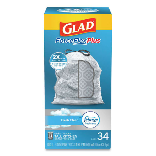 Glad OdorShield Small Drawstring Febreze Beachside Breeze Trash