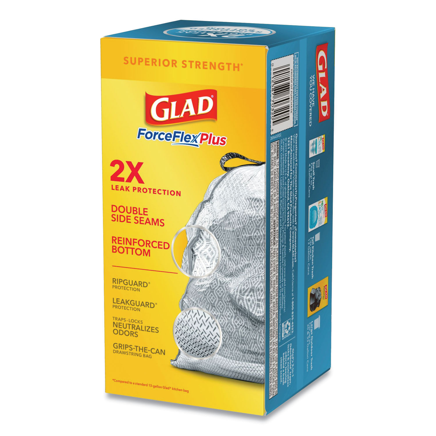 CLO70320CT - Glad ForceFlexPlus Tall Kitchen Drawstring Trash