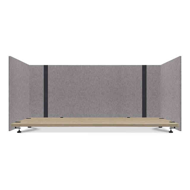 Adjustable Desk Screen with Returns, 48 to 78 x 29 x 26.5, Polyester, Gray Adjustable Desk Screen with Returns, 48 to 78 x 29 x 26.5, Polyester, Gray