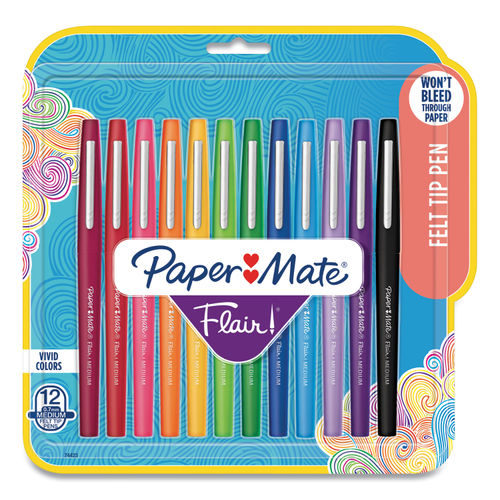 Paper Mate Flair Porous Point Pens Medium Point 0.7 mm Assorted Ink Colors  Pack Of 24 Pens - Office Depot