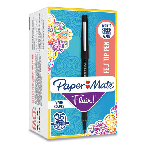 Paper Mate Flair Felt Tip Marker Pen, Medium, 0.7 mm, 16 Assorted Ink