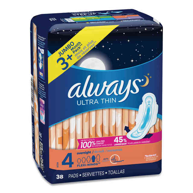 Always ZZZ Overnight Pads Size 6 With Wings 10 Count