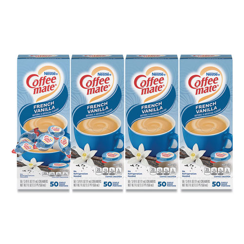 Coffee Mate Liquid Coffee Creamer French Vanilla/hazelnut/original 0.38 oz Mini Cups 150 Cups/Carton