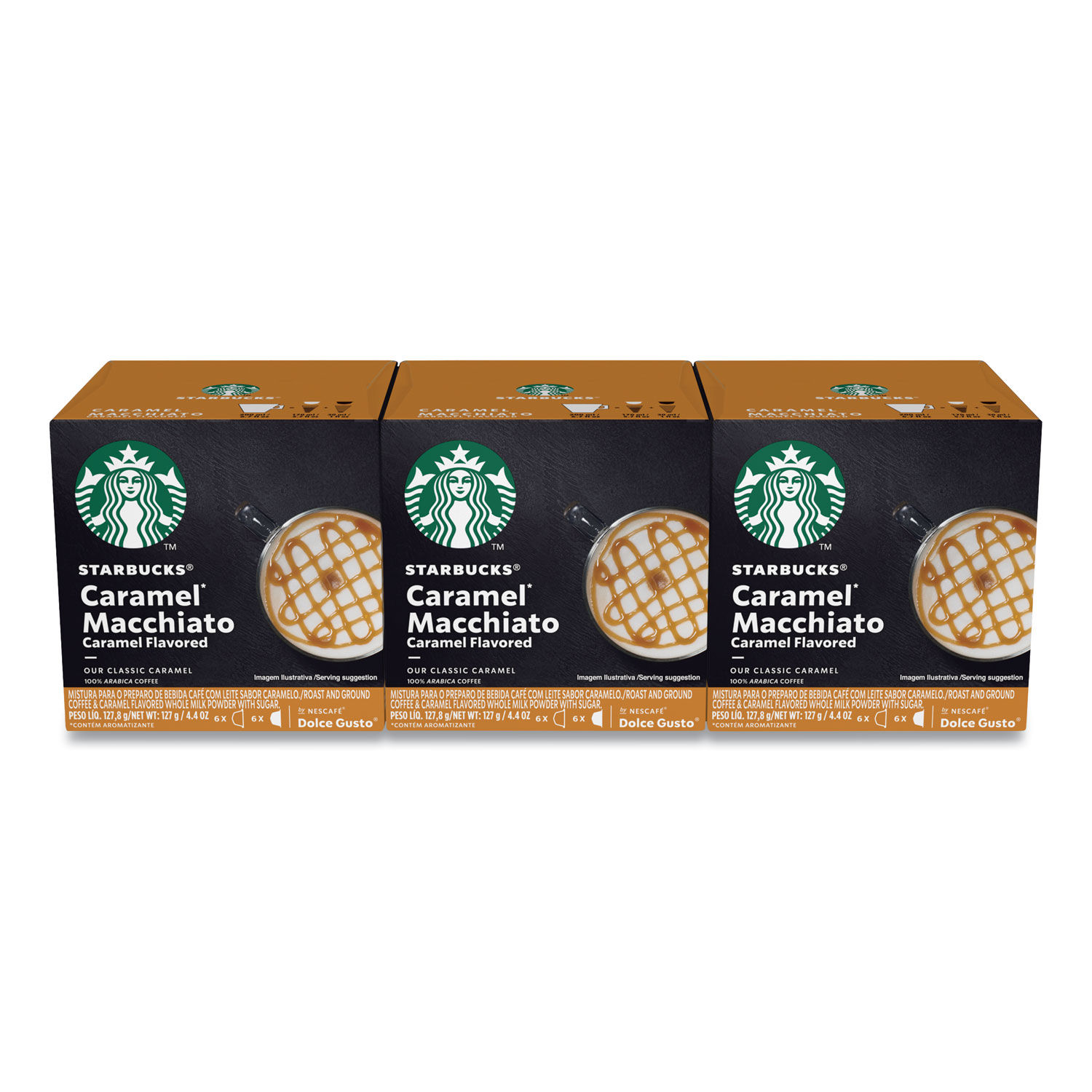 Starbucks Coffee By Nescafe Dolce Gusto, Starbucks Caramel Macchiato,  Coffee Pods, 12 Capsules, Pack Of 3 (Packaging May Vary)