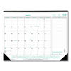 REDC177437 - EcoLogix Monthly Desk Pad Calendar, 22 x 17, White/Green Sheets, Black Binding/Corners, 12-Month (Jan to Dec): 2024