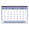 REDC181700 - Monthly Desk Pad Calendar, 17.75 x 10.88, White/Blue/Green Sheets, Black Binding, Clear Corners, 12-Month (Jan to Dec): 2024