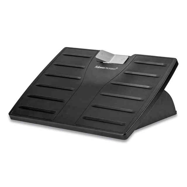 Adjustable Locking Footrest with Microban, 17.5w x 13.13d x 4.13 to 5.63h, Black/Silver Adjustable Locking Footrest with Microban, 17.5w x 13.13d x 4.13 to 5.63h, Black/Silver