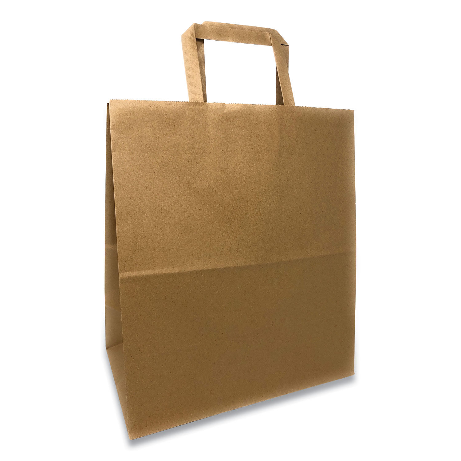 Paper Grocery Bags - 12 x 7 x 14, 1/7 Barrel, Flat Handle, Kraft