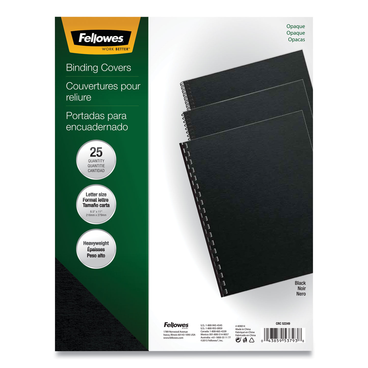 Futura Presentation Covers for Binding Systems by Fellowes® FEL5224901