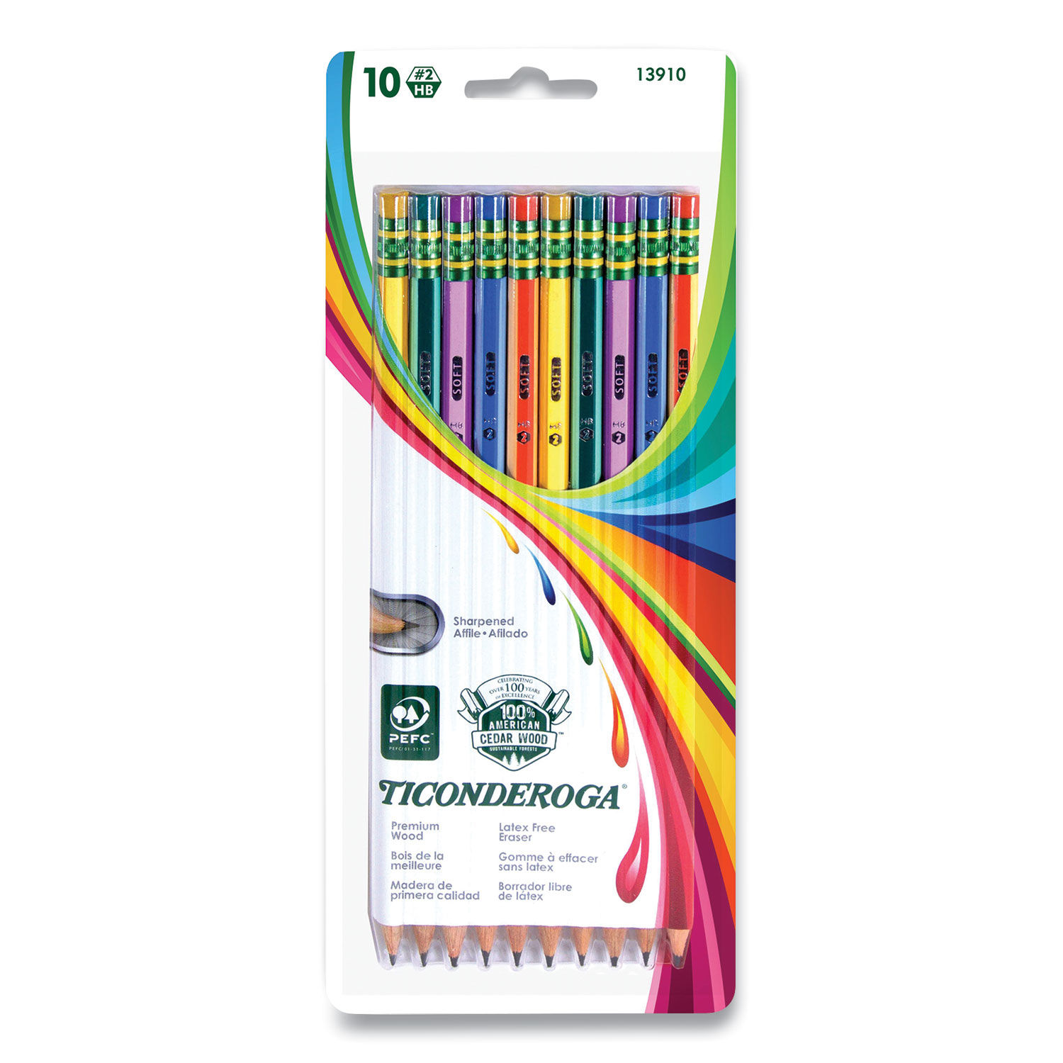 Dixon Ticonderoga Pencils, F (#2.5), Black Lead, Yellow Barrel, Dozen, DIX13885