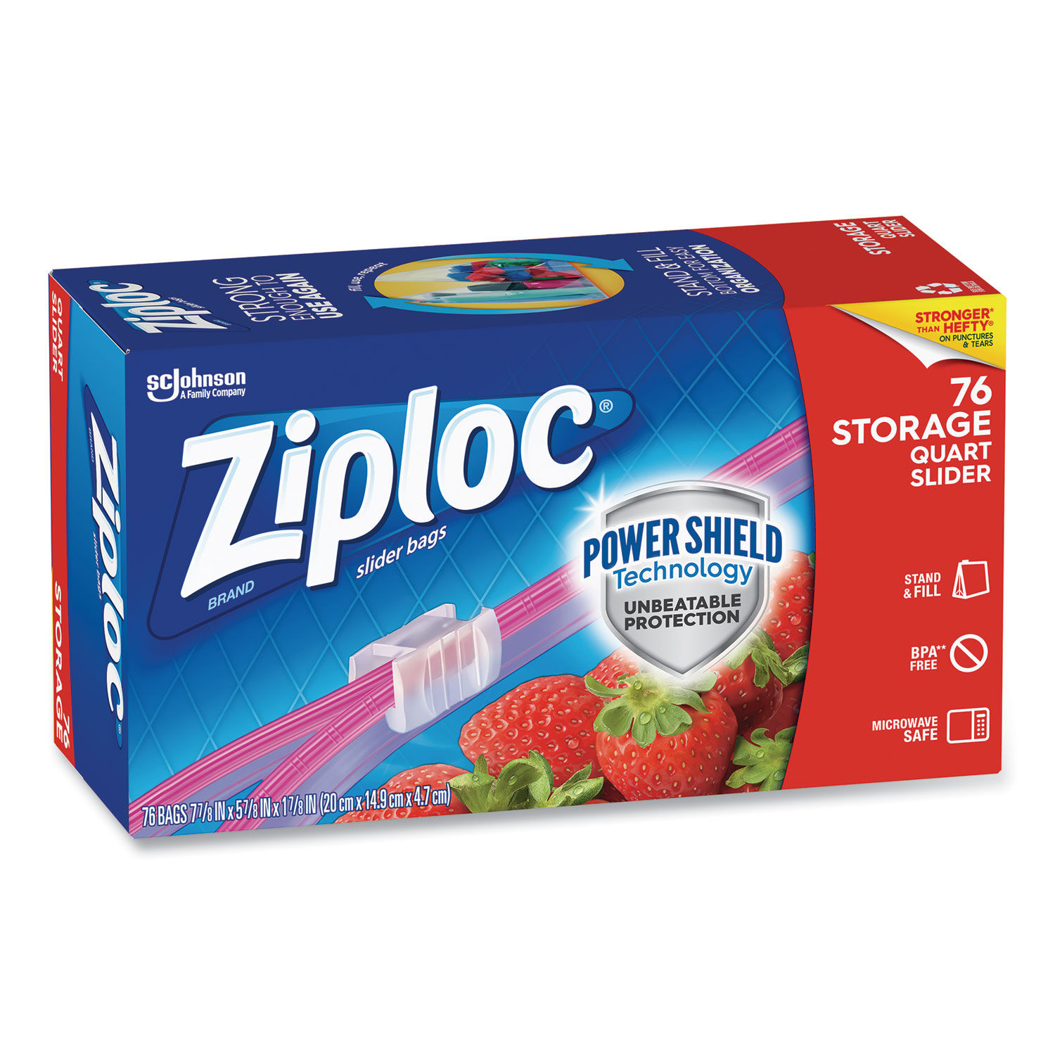 Ziploc Slider Storage Gallon Bags With Power Shield Technology