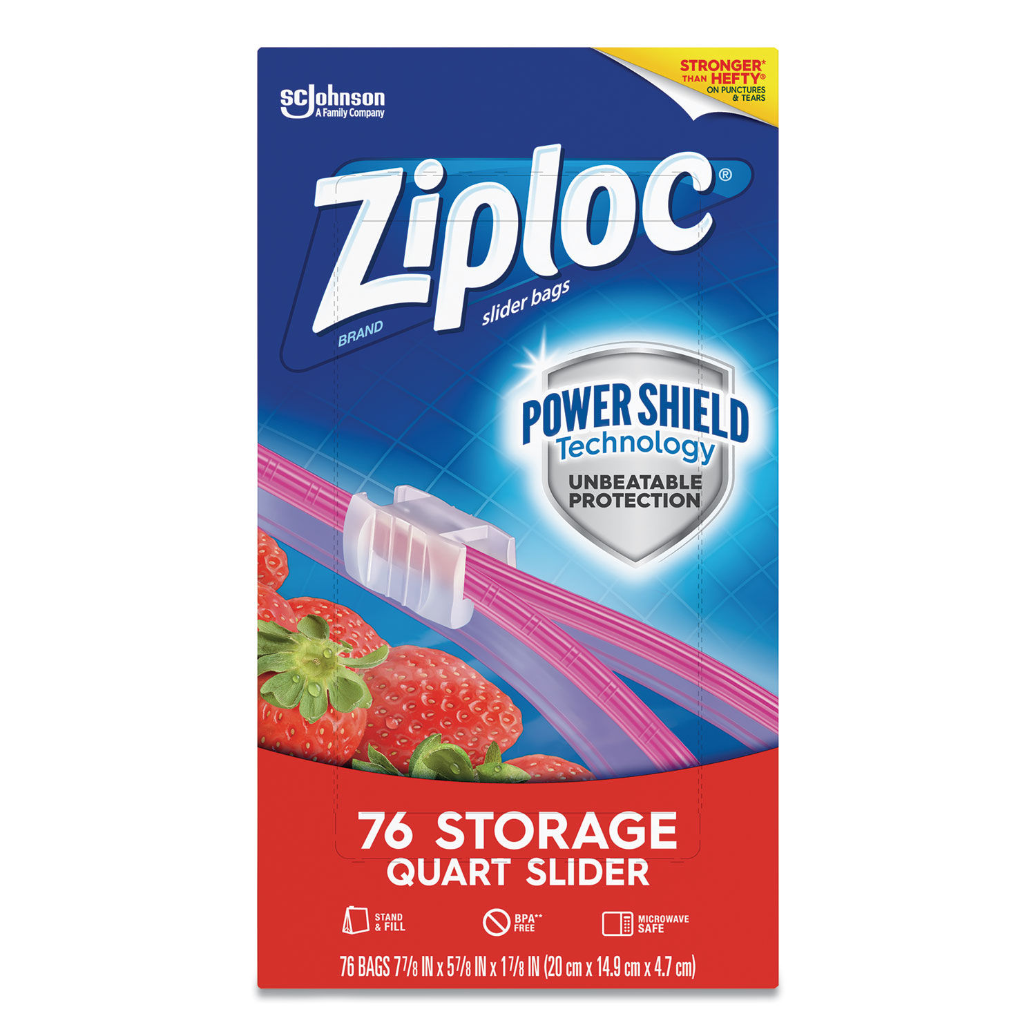 Ziploc Brand Quart Slider Storage Bags with Power Shield Technology, 76 ct  - Food 4 Less