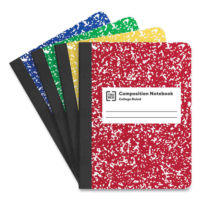 Composition Notebook, Medium/College Rule, Assorted Marble Cover, (100) 9.75 x 7.5 Sheets, 4/Pack Composition Notebook, Medium/College Rule, Assorted Marble Cover, (100) 9.75 x 7.5 Sheets, 4/Pack