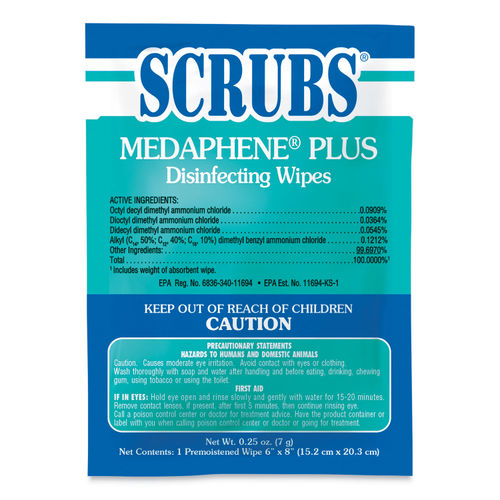 MEDAPHENE Plus Disinfectant Wet Wipes by SCRUBS® ITW96301