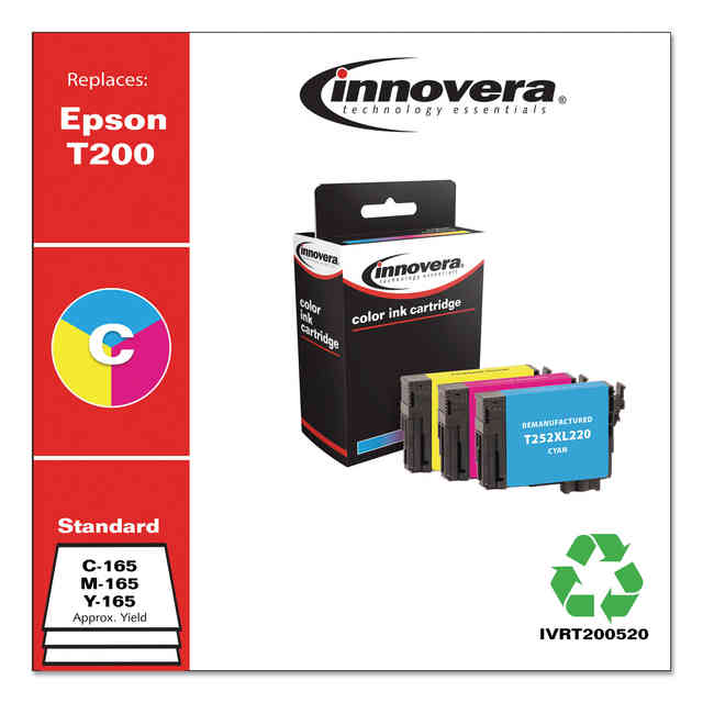 Remanufactured Cyan/Magenta/Yellow Ink, Replacement for T200 (T200520), 165 Page-Yield Remanufactured Cyan/Magenta/Yellow Ink, Replacement for T200 (T200520), 165 Page-Yield