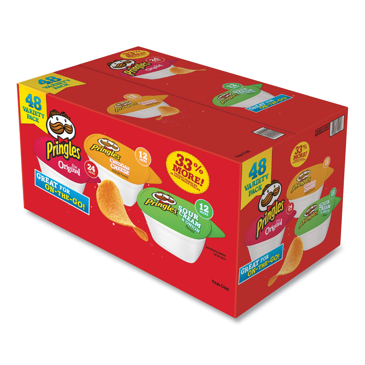 Potato Chips, Assorted, 0.67 oz Tub, 18 Tubs/Box, 2 Boxes/Carton, Ships in  1-3 Business Days