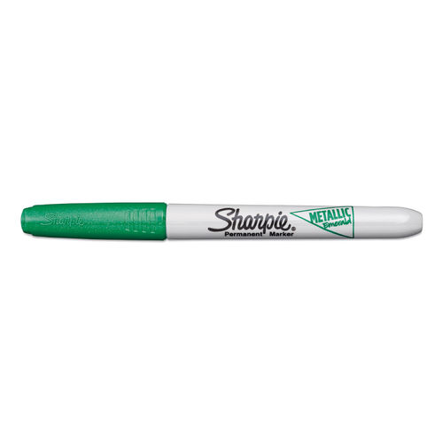 Sharpie Metallic Fine Point Permanent Markers, Green, Dozen