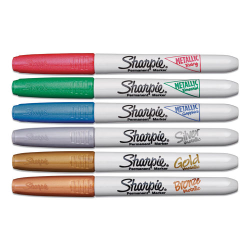 Sharpie Metallic Permanent Markers Fine Point Metallic Silver Pack Of 36 -  Office Depot