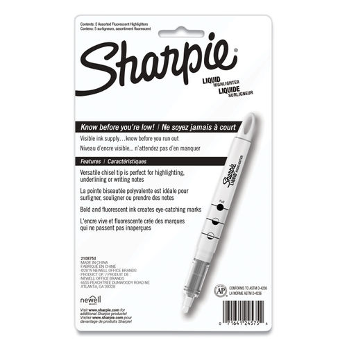 SHARPIE Liquid Highlighter, Chisel Tip Highlighters, Assorted Colors, 10  Count