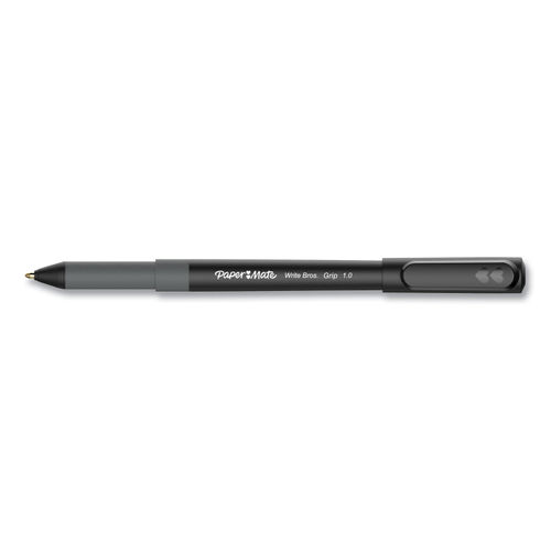 Paper Mate PAP2124509 Write Bros. Grip Ballpoint Pen, Medium, 1 mm, Black Ink/Barrel, Dozen