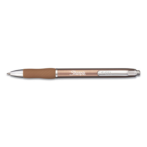 Sharpie S-Gel Pens | Metal Barrel Gel Pens | Steel Grey | Medium Point 0.7mm | Black Ink | Pack of 10