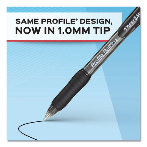 Paper Mate Profile Retractable Ballpoint Pens Bold Point 1.4 mm Translucent  Black Barrel Black Ink Pack Of 12 - Office Depot