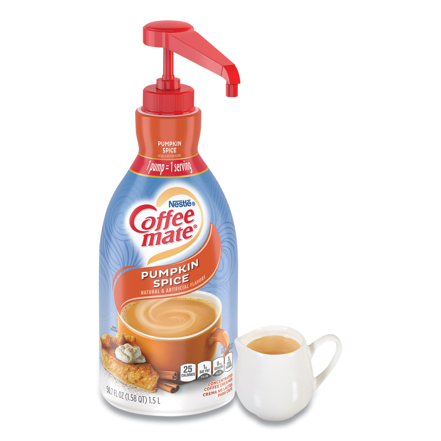 Liquid Creamer Pump Bottle w/ Holding Rack by Coffee mate® GRR70000094