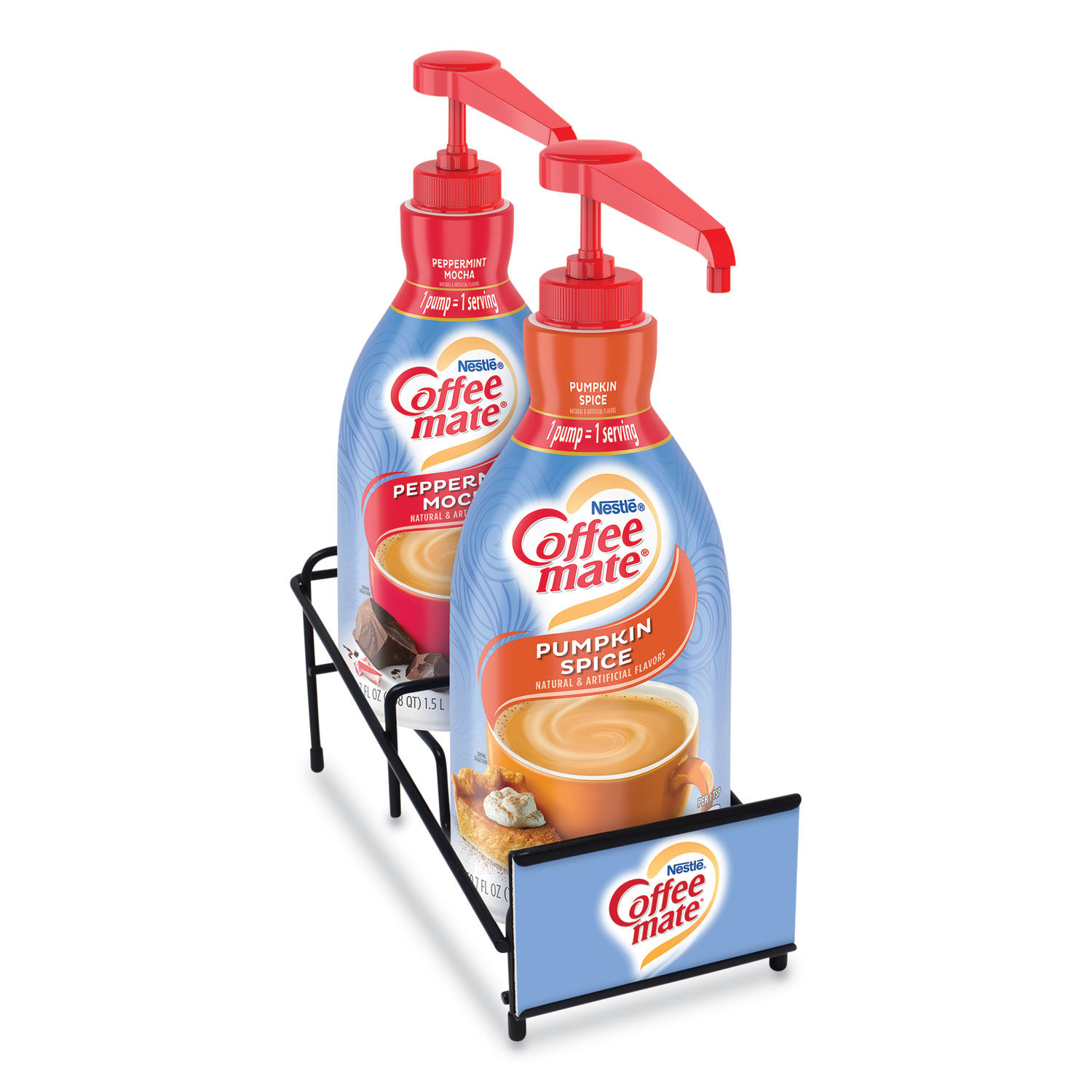 Liquid Creamer Pump Bottle w/ Holding Rack by Coffee mate