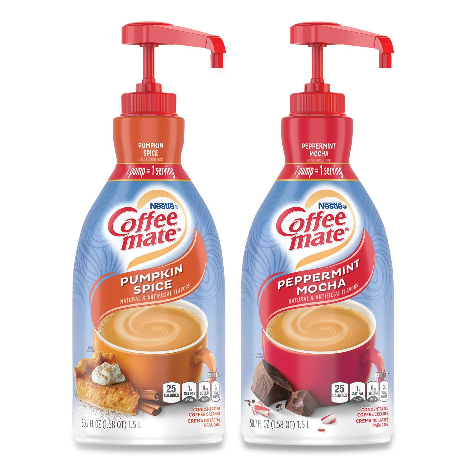 Liquid Creamer Pump Bottle w/ Holding Rack by Coffee mate® GRR70000094