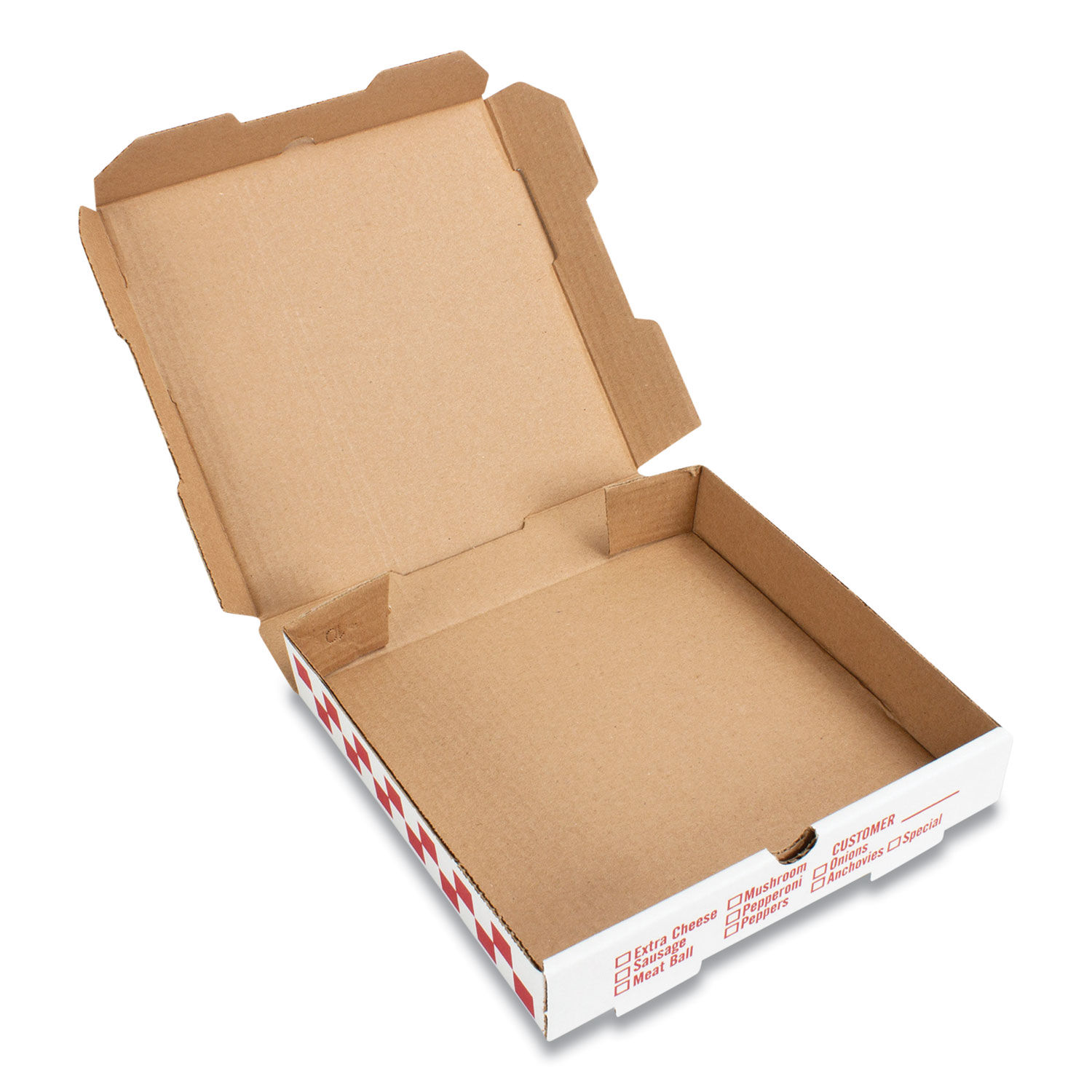 GreenBox Pizza Box, 12-3/8 Length x 12-3/8 Width x 2-3/16 Height, Kraft (Pack of 50)