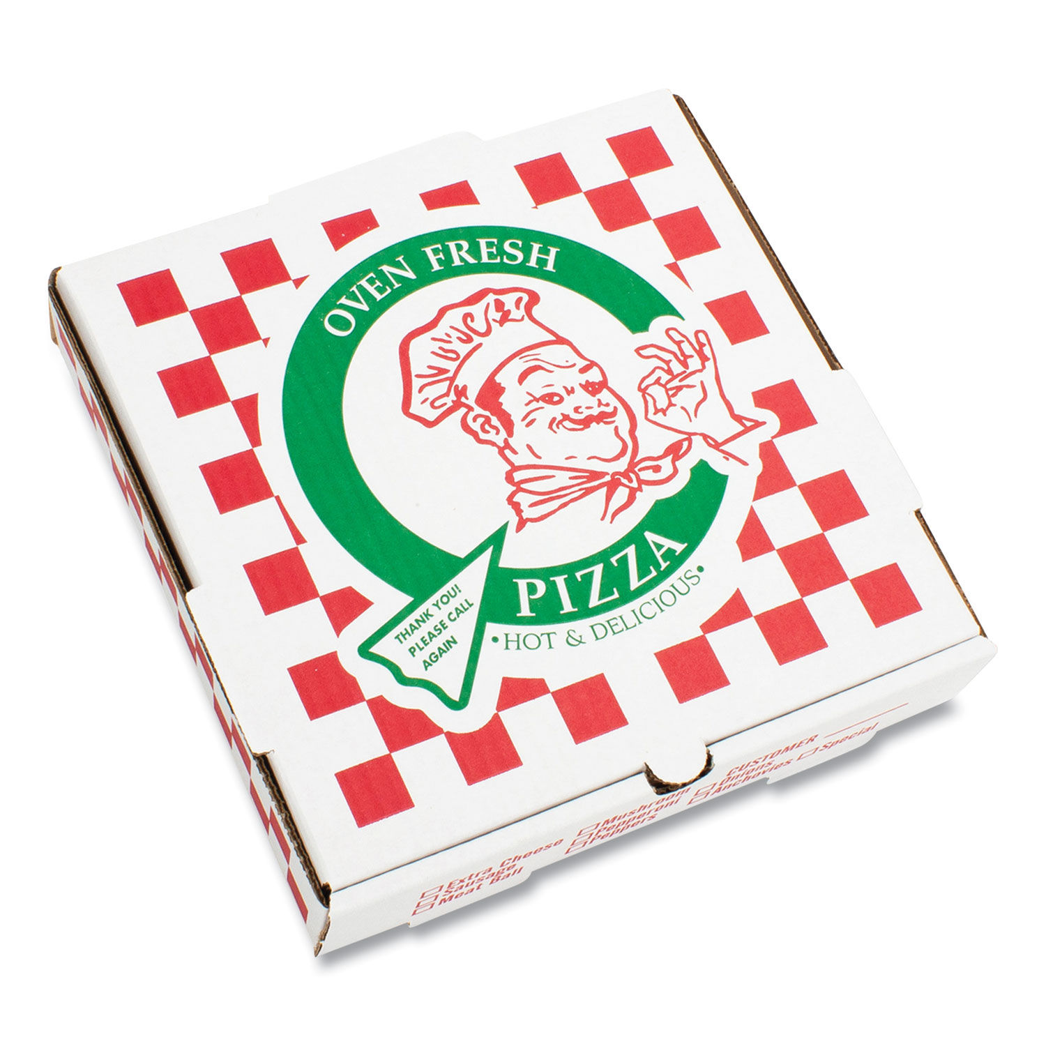 14 x 14 White Corrugated Pizza Box - Stock Print #143166