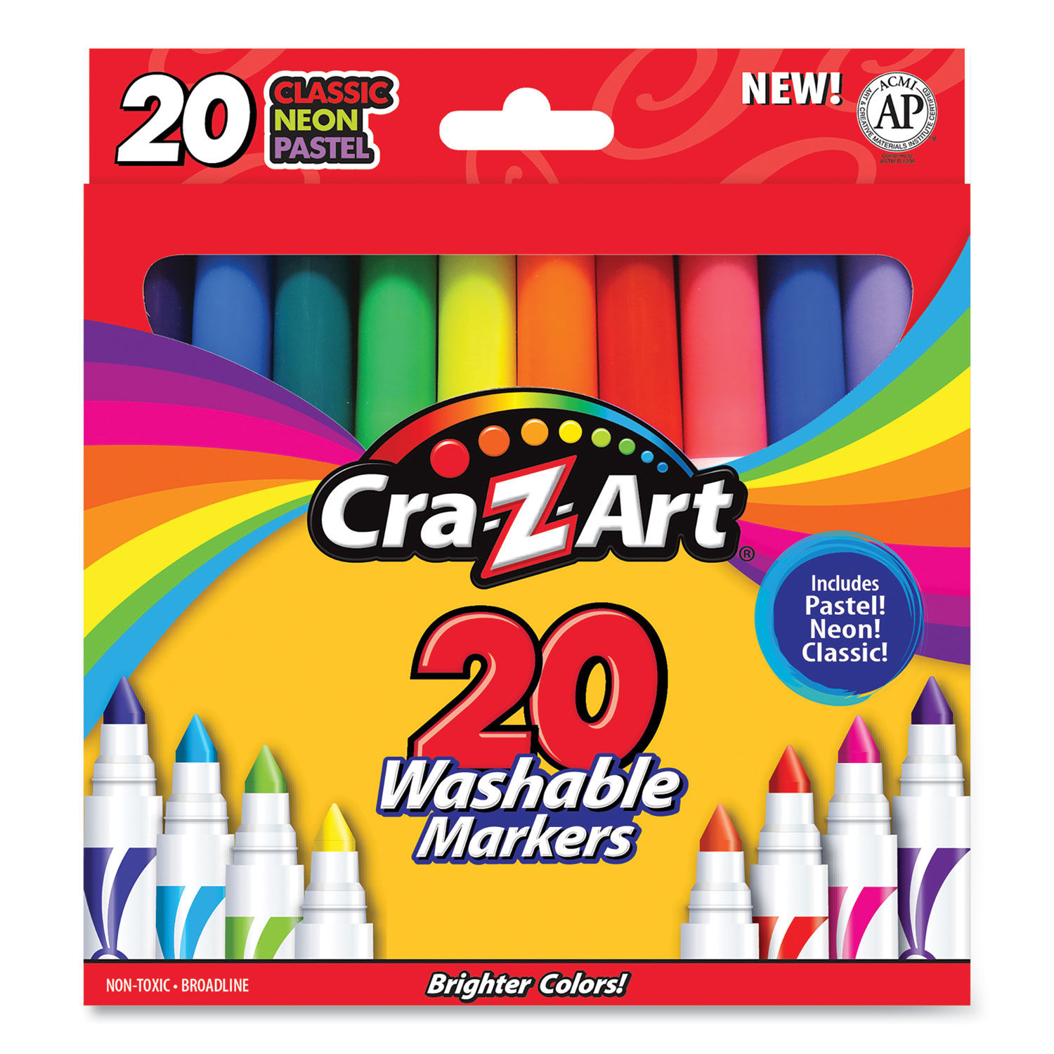 Cra-Z-Art® Super Washable Markers, Broad Bullet Tip, Assorted