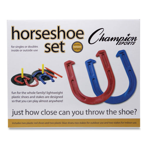 Indoor/Outdoor Rubber Horseshoe Set by Champion Sports CSIIHS1